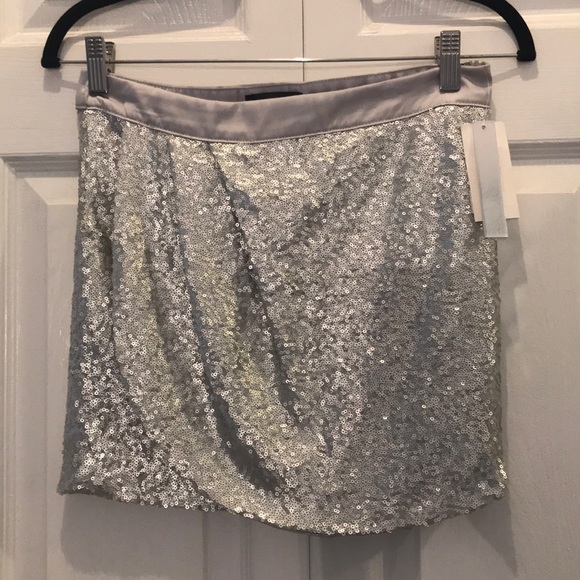 Auqa silver sequin skirt size xs - Picture 1 of 7